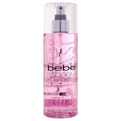 Bebe Sheer Body Mist - Body Spray for Women - Sensual Flirtatious Women&#39;s Fragrance with Citrus Cocktail, Pink Peony Sandalwood Notes Long-Lasting Fragrance Mist - 8.4 Fl Oz