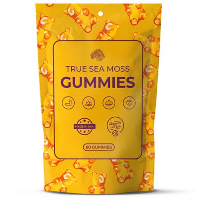 TrueSeaMoss Sea Moss Gummies for Women, Kids Men with Bladderwrack, Burdock Root Magnesium - 60 Vegan Gummies