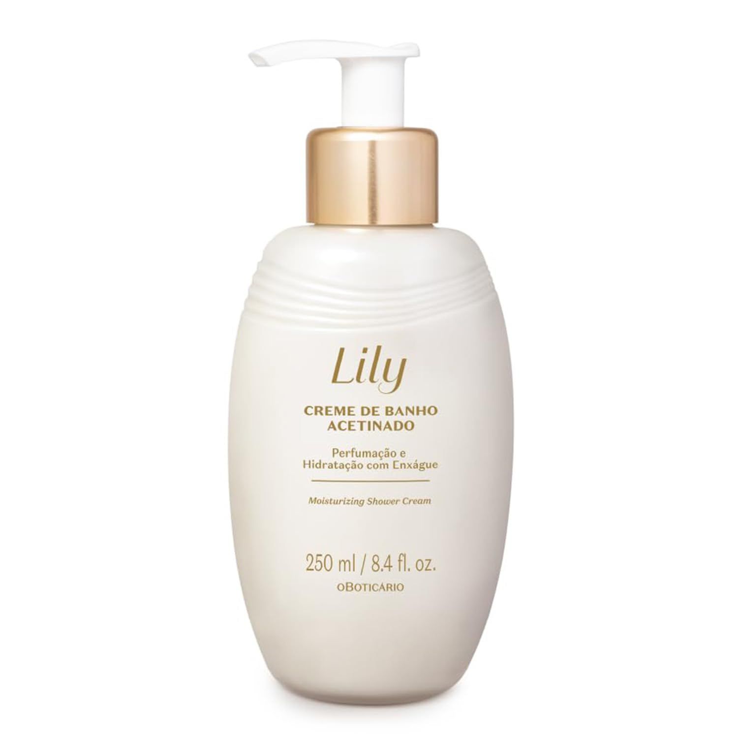 O Boticrio Lily Satin Cream Cleanser, Moisturizing Bath Time with Hydration and Luxurious Fragrance, 8.4 Ounce (250ml)