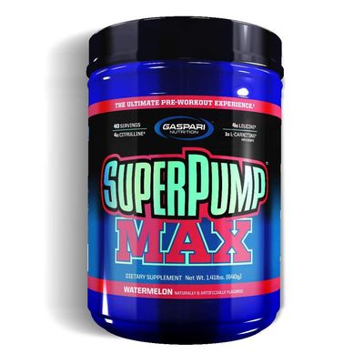 Gaspari Nutrition SuperPump MAX, The Ultimate Pre Workout Powder, Sustained Energy Preworkout, Nitric Oxide Booster, Muscle Growth, Recovery Replenishes Electrolytes (Watermelon)