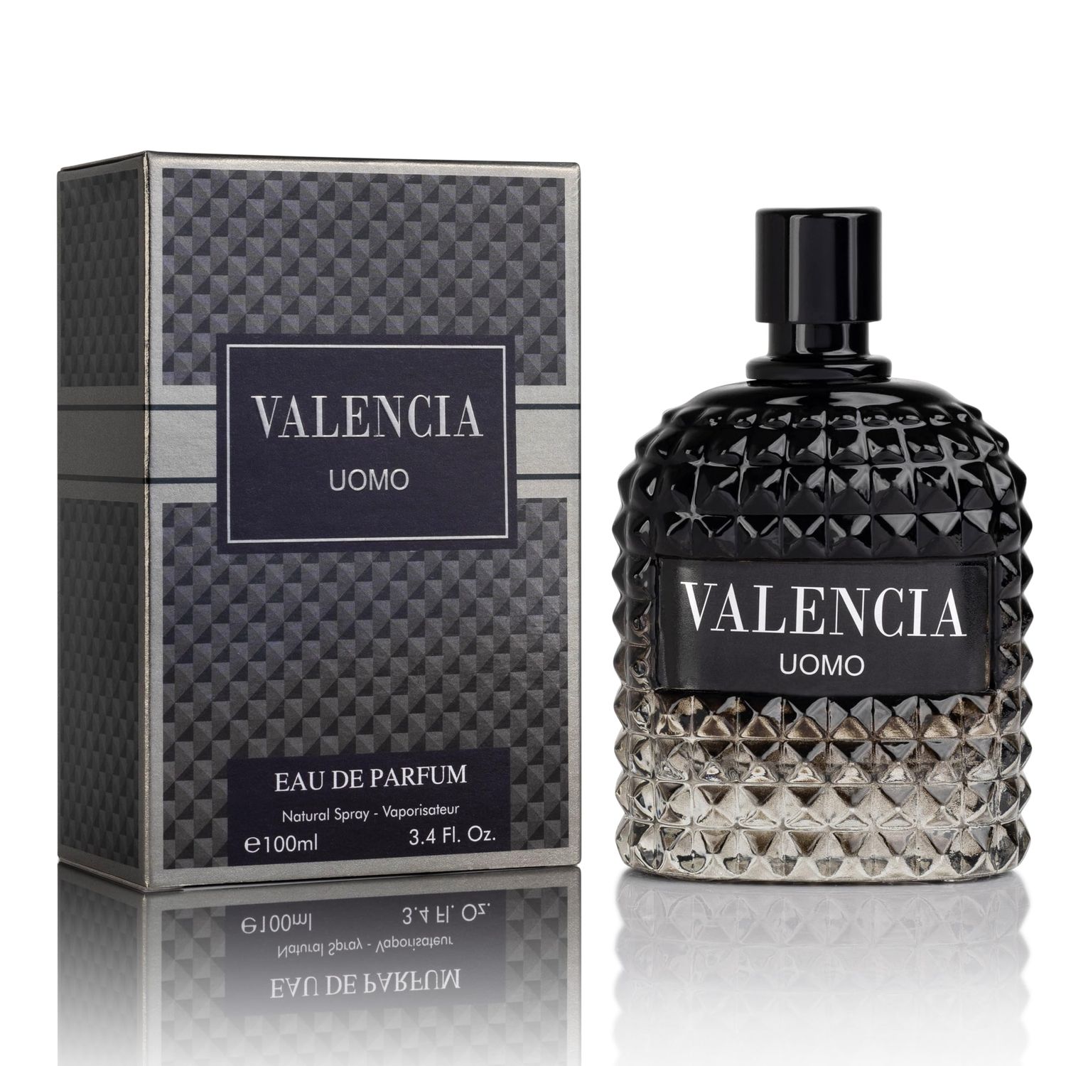 Valencia UOMO for Men Eau De Parfum - Woody Aromatic Fragrance - Floral Twist Blended with a Cool Facet of Mineral Notes Salt - Edgy yet Masculine Scent - Cologne or Everyday Use - 100ml Bottle