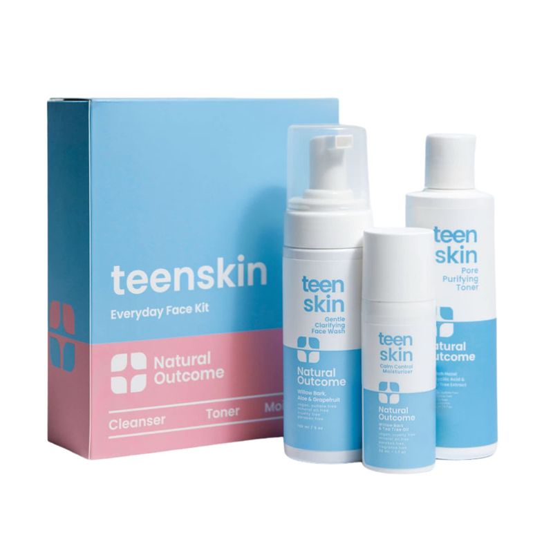 Teen Skin Care Kit 3-Step Acne Face Wash Skin Care Regimen Teen Skin Face Wash, Toner, Moisturizer Perfect for Teens Preteens Kids Looking to Prevent Acne 3 Pc Kit by Natural Outcome