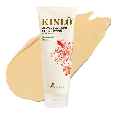 Kinlo Always Golden Body Lotion SPF 30, 4 fl oz Reef Safe Fragrance-free Body Moisturizer with SPF Black Owned Skincare Made in USA