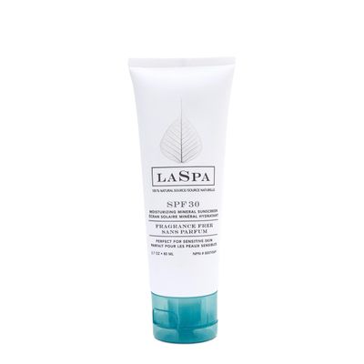 SPF30 Mineral Sunscreen by LASPA Broad Spectrum UVA and UVB Protection Sunscreen for Sensitive Skin Non-Comedogenic Fragrance-Free Hypoallergenic 2.7oz