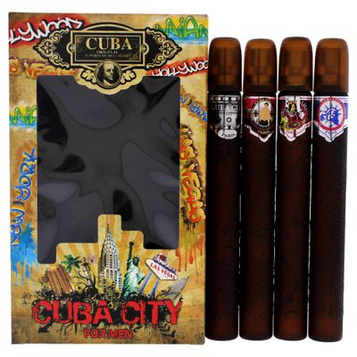 Cuba City 4-Piece Set for Men, (Hollywood Vegas Miami New York)