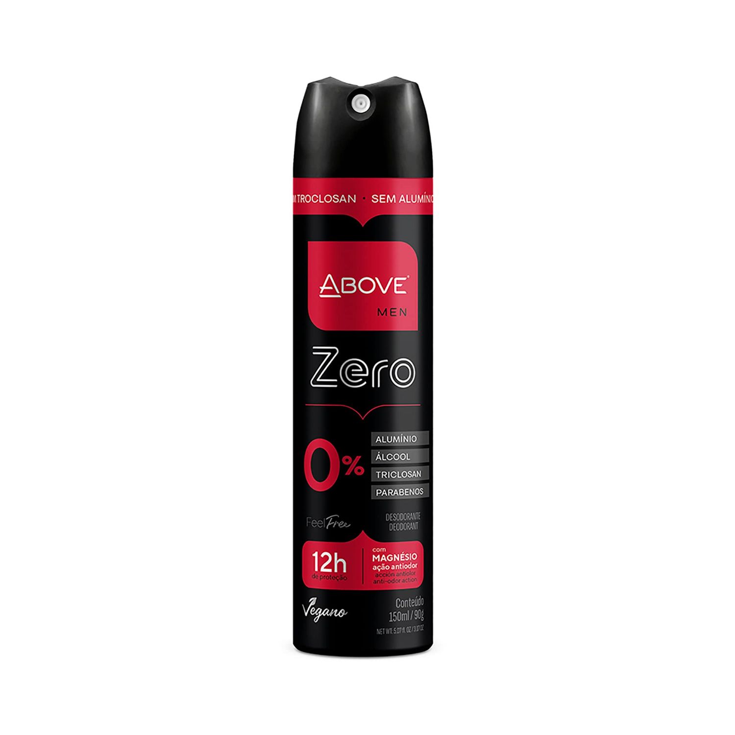 ABOVE Feel Free Zero - 12 Hours Antiperspirant Deodorant Spray for Men - Sensual and Floriental Fragrance - Notes of Jasmine - Protects Against Sweat and Body Odor - Stain and Cruelty Free - 3.17 oz