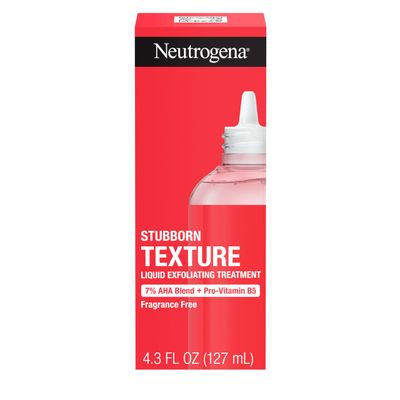 Neutrogena Stubborn Texture Liquid Exfoliant with 7 AHA Blend Pro-Vitamin B5 designed for Acne-Prone Oily Skin, Liquid Face Exfoliator, Oil- Fragrance-Free, 4.3 fl. oz
