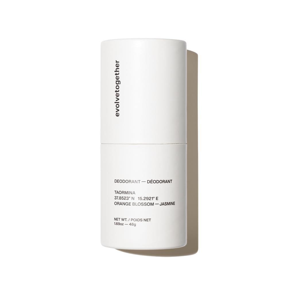evolvetogether Plant-Powered Natural Luxury Deodorant for Women Men Neutralizes Odors, Soothes Skin Body Heat Activated Fragrance Vegan, Cruelty-Free Made in USA (Taormina)