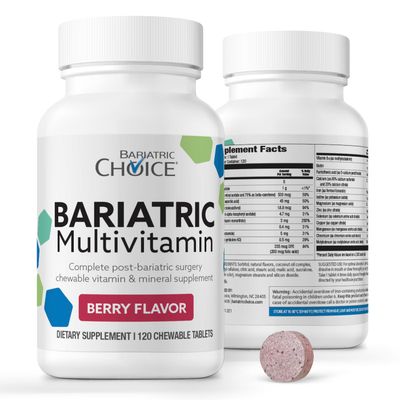 Bariatric Choice My Bariatric Chewable Multivitamin with Iron 300mg Calcium, Berry (120ct)