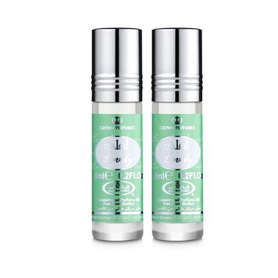Al Rehab Lovely Concentrated Perfume Rollerball for Unisex 6 Ml0.20 Oz (Pack Of 2)