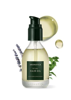 AROMATICA Ritual Lavender Patchouli Hair Oil 50ml 1.6 fl. oz - Nourishing Silicone-Free Hair Oil for Dry Curly Hair with Lavender Fragrance