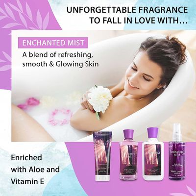 Vital Luxury Enchanted Mist Scent Bath Body Kit, 3 Fl Oz, Ideal Skincare Home Spa Set, Includes Body Lotion, Shower Gel, Body Cream, and Fragrance Mist
