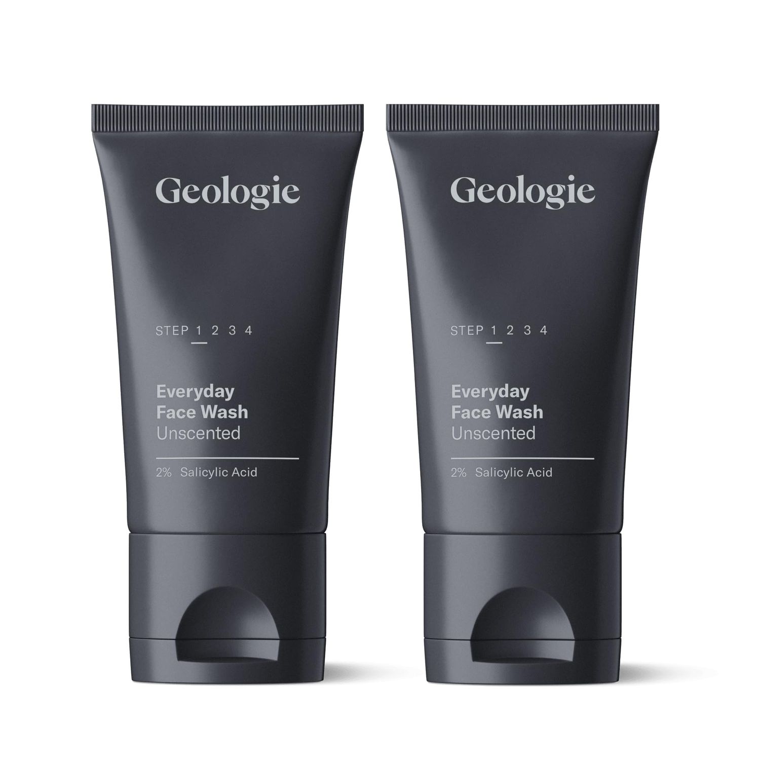 Geologie 2 Salicylic Acid Unscented Face Wash Fragrance-Free Facial Cleanser for Men Women Acne Oil Control Non-irritating, Deep Cleansing BHA Exfoliating Face Wash 2-Pack