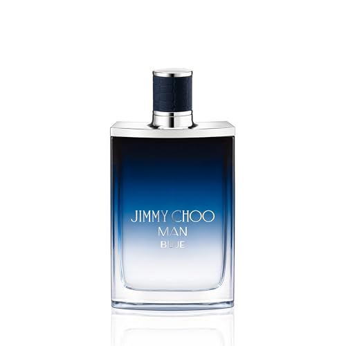JIMMY CHOO Man Blue Eau de Toilette - Long Lasting Fragrance with notes of Black Pepper, Cypress Vanilla Bean - Leathery Woody - 3.3 fl. oz.