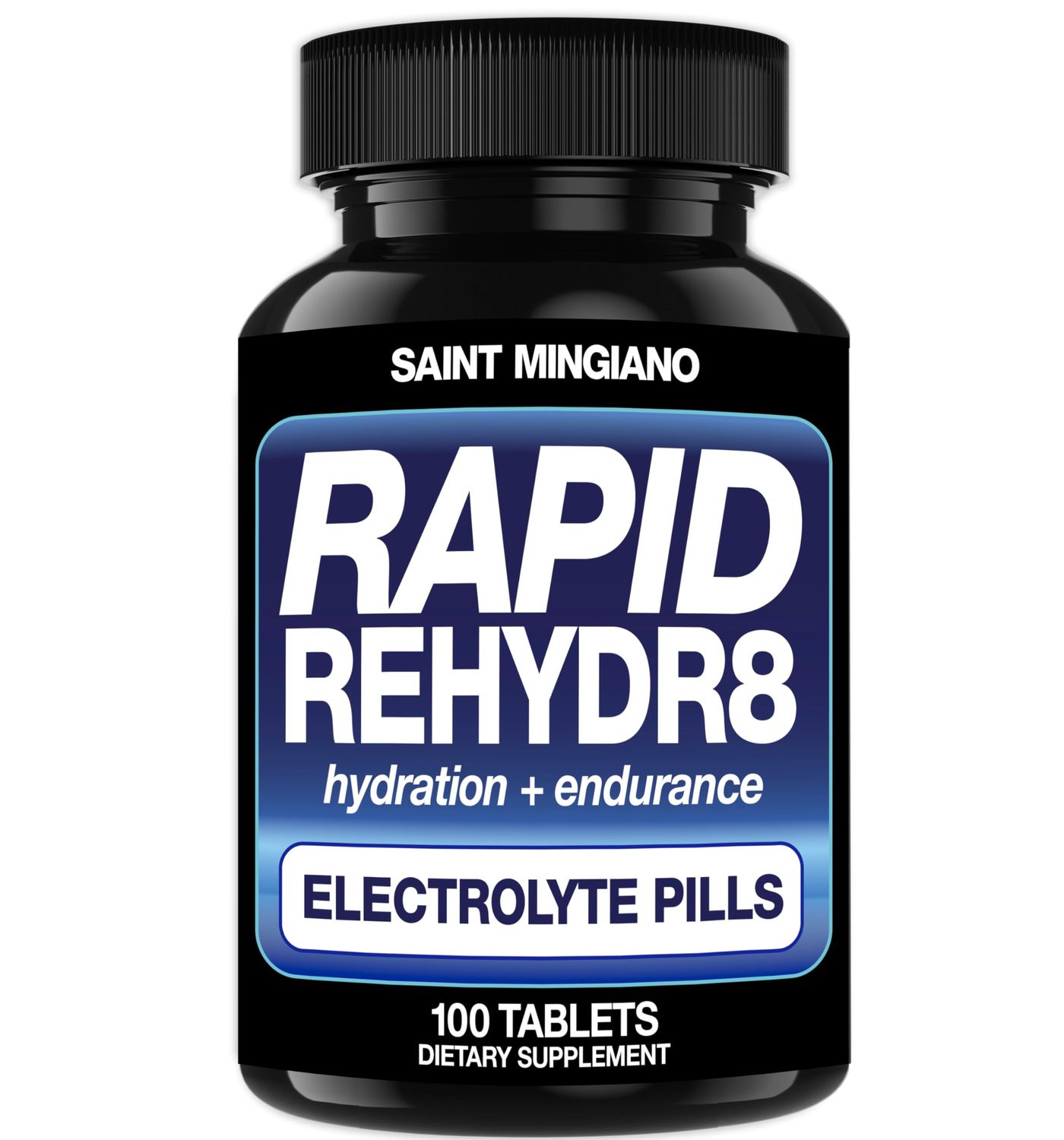 Saint Mingiano Rapid Rehydr8 Electrolyte Pills 100 Capsules - Hydration Pills Aid in The Prevention of Cramping and Supports Muscle Endurance and Recovery - 100 Easy to Swallow Capsules