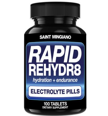 Saint Mingiano Rapid Rehydr8 Electrolyte Pills 100 Capsules - Hydration Pills Aid in The Prevention of Cramping and Supports Muscle Endurance and Recovery - 100 Easy to Swallow Capsules