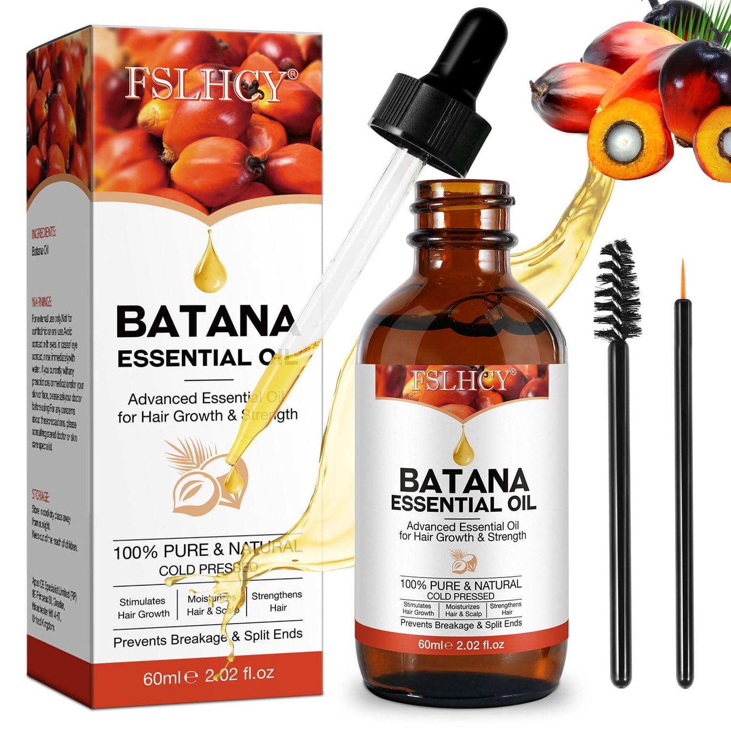 Batana Oil from Honduras for Hair Growth, Thickening, Moisturizing, and Strengthening Scalp - 2.02 oz Organic 100 Pure Natural Batana Oil (1 PACK)