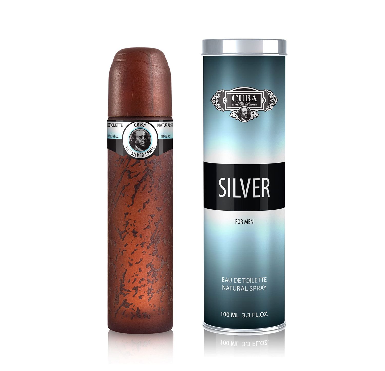 Cuba Silver Eau De Toilette Spray for Men, 3.3 Ounce