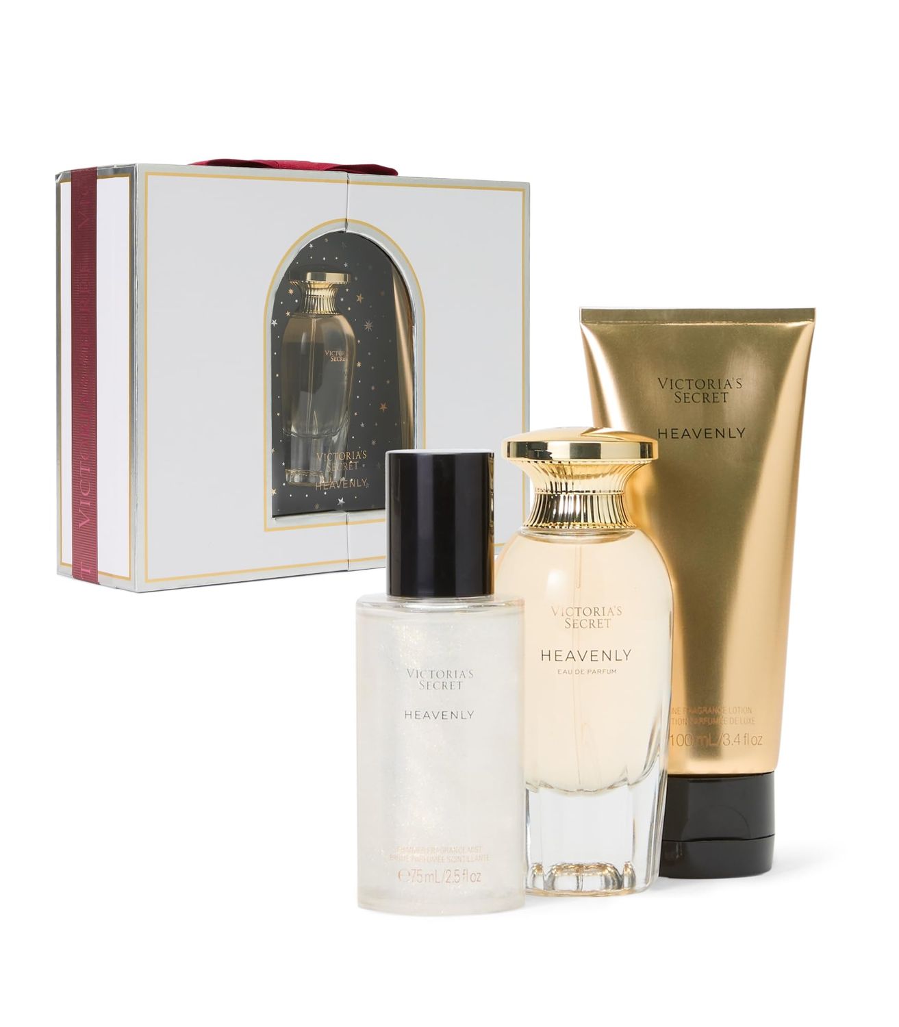 Victoria&#39;s Secret Heavenly 3 Piece Luxe Fragrance Gift Set 1.7 oz. Eau de Parfum, Travel Lotion, Candle
