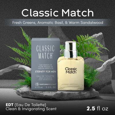 PB ParfumsBelcam Classic Match CM Eau De Toilette Spray, Our Version of Eternity for men, 2.5 Fl Oz