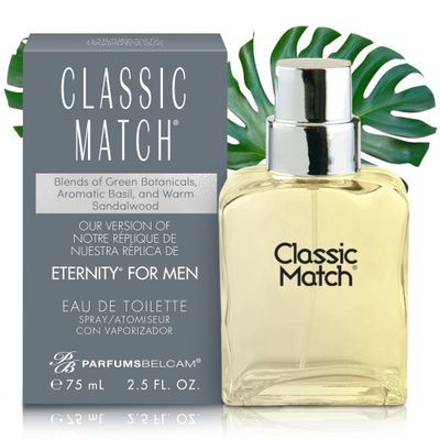 PB ParfumsBelcam Classic Match CM Eau De Toilette Spray, Our Version of Eternity for men, 2.5 Fl Oz