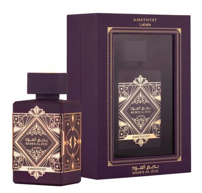 Lattafa Bade&#39;e Al Oud Amethyst - Floral, Fruity, Amber, Oud - Eau de Parfum Long-Lasting Fragrance for Unisex, 3.40 Ounce 100 ml