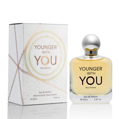 Younger With You for Women Eau De Parfum - Floral Fruity Scent - Rose Vanilla Base - Raspberry Neroli Top - Natural, Mild, Paraben-Free, Vegan Cruelty-Free - Elegant 100ml Bottle