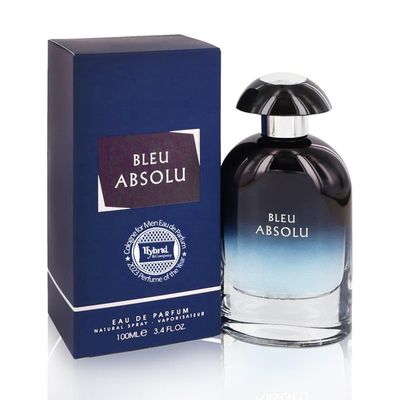 Hybrid Company Bleu Absolu Eau De Parfum Natural Spray for Men Woody Oud Cologne, Long Lasting Concentrated Luxury fragrance, 3.4 Fl Oz100 Ml