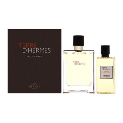 Terre D&#39;Hermes by Hermes for Men 2 Piece Set Includes 3.3 oz Eau de Toilette Spray 2.7 oz All Over Shower Gel