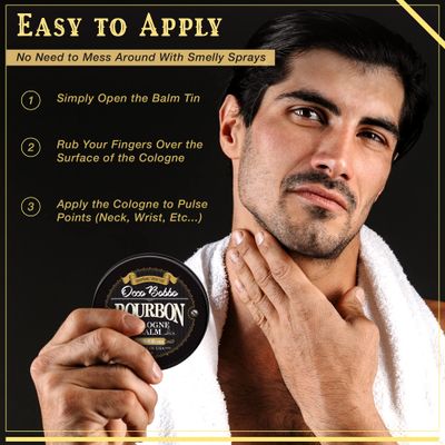 Occo Bobbo - Solid Cologne Bourbon and Sandalwood Scent. Solid Bourbon Cologne For Men - Men's Solid Cologne - 2 Ounce - Concentrated Balm. - A Smooth Blend Of Woody Oak Barrel