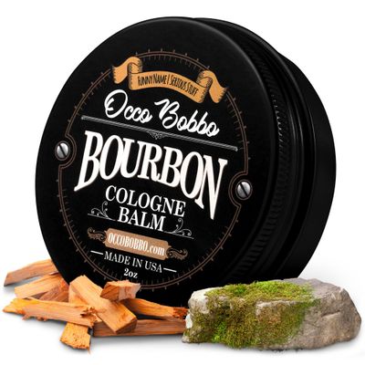 Occo Bobbo - Solid Cologne Bourbon and Sandalwood Scent. Solid Bourbon Cologne For Men - Men&#39;s Solid Cologne - 2 Ounce - Concentrated Balm. - A Smooth Blend Of Woody Oak Barrel