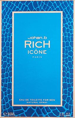 Johan B. Rich Icone for Men Eau De Toilette Spray, 3 Ounce
