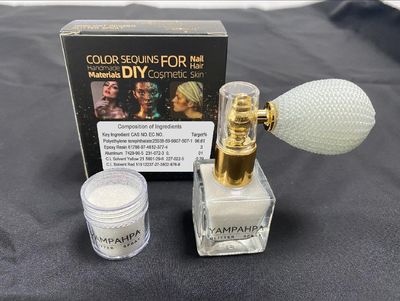 Yampahpa Vintage Body Glitter Spray, White Glitter Spray for Hair and Body Glitter Makeup, Extra Fine Hair Glitter for Rave Nail Christmas Craft Clothes, Include 1 Jar of Refills