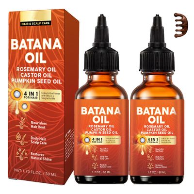Batana Oil for Hair Growth, 4-in-1 Liquid Batana Oil, With Rosemary Oil Castor Oil Pumpkin Seed Oil, 50ml 1.69fl Oz (2pcs)