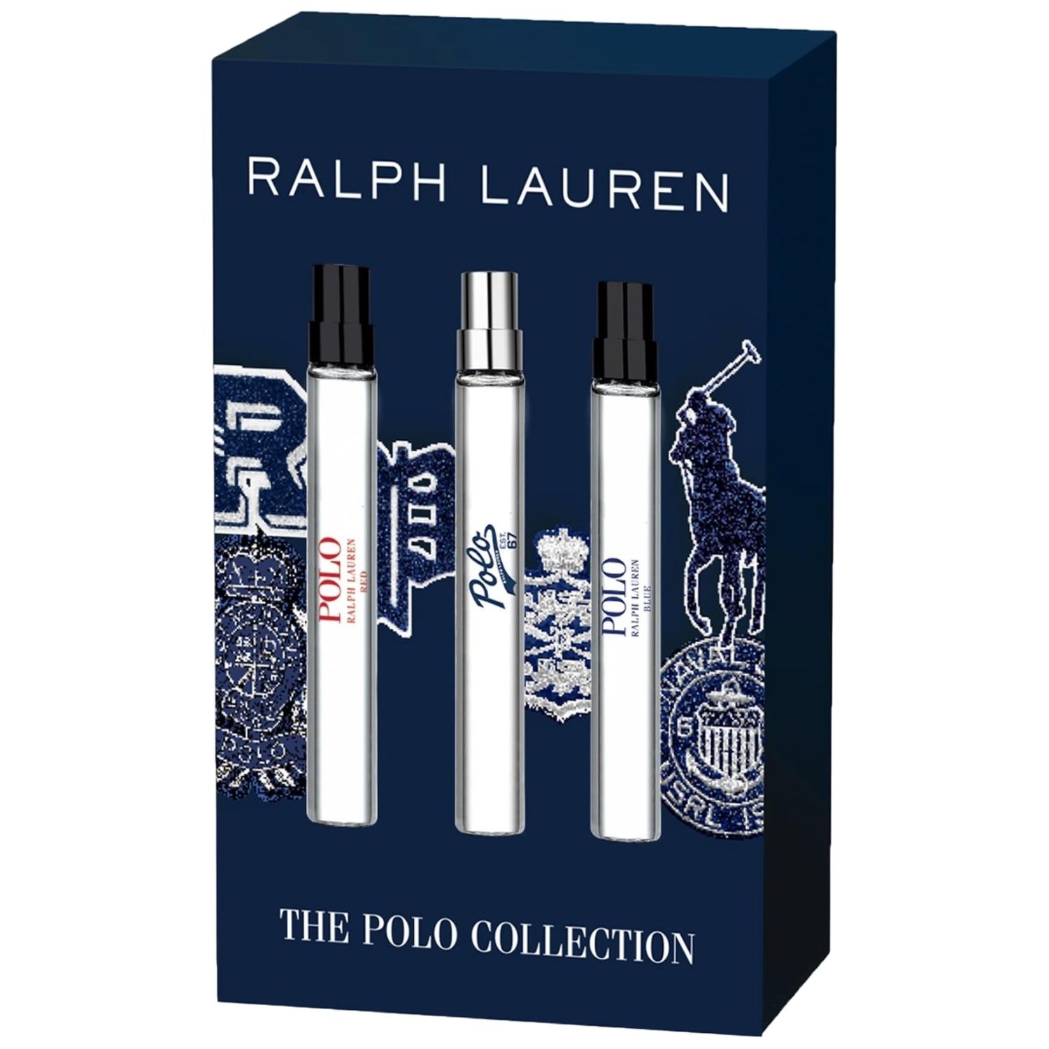 RALPH LAUREN FRAGRANCES World of Polo Discovery Fragrance Set - Polo Red, Polo Blue, Polo 67 - Eau de Toilette - 3-Piece Gift Set - Travel Size - 0.3 Fl Oz Each