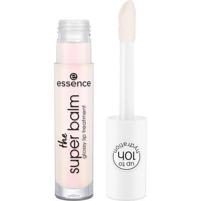 essence The Super Balm Glossy Lip Treatment 10 Hour Hydrating Lip Balm for Glossy Finish with Shea Butter Vitamin E Vegan Cruelty Free