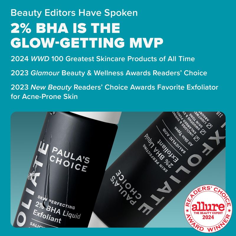 Paulas Choice--SKIN PERFECTING 2 BHA Liquid Salicylic Acid Exfoliant--Facial Exfoliant for Blackheads, Enlarged Pores, Wrinkles Fine Lines, 4 oz Bottle