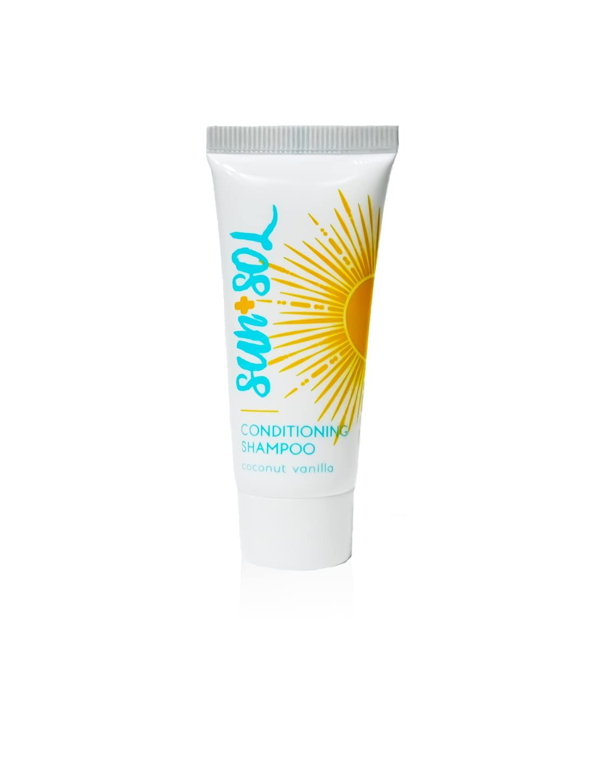 World Amenities - Sun Sol Bulk Cleansing 2 in 1 Shampoo Conditioner With Warm Coconut Vanilla Fragrances, Travel Size Toiletries, Mini Hotel Amenities, 0.7 oz, 300 Count