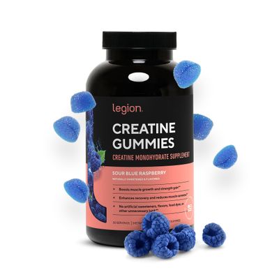 LEGION Creatine Monohydrate Gummies - Clean Creatine Chewables for Muscle Gain, Improving Endurance Post Workout Recovery - Creatine Supplement for Maximum Absorption (150 Sour Blue Raspberry)