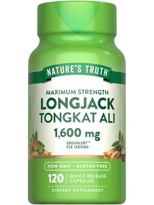 Nature&#39;s Truth Longjack Tongkat Ali 1600mg 120 Capsules Max Strength Formula for Men Non-GMO Gluten Free Supplement