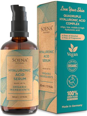 Organic Hyaluronic Acid Serum for Face Best Hyaluronic Acid (Oligo) 4 Hyaluronic Sizes - Highly Dosed Hydrating Serum - Aging-Aging Moisturizer - Fragrance-Free Made in Germany
