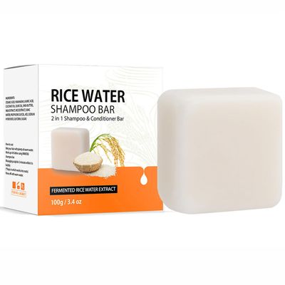 VSTYLE Rice Water Anti-Hair Loss Handmade Face and Body Cleansing Soap - Oil Control, Mild Fragrance for Men and Women, Moisturizing for Hair and Skin
