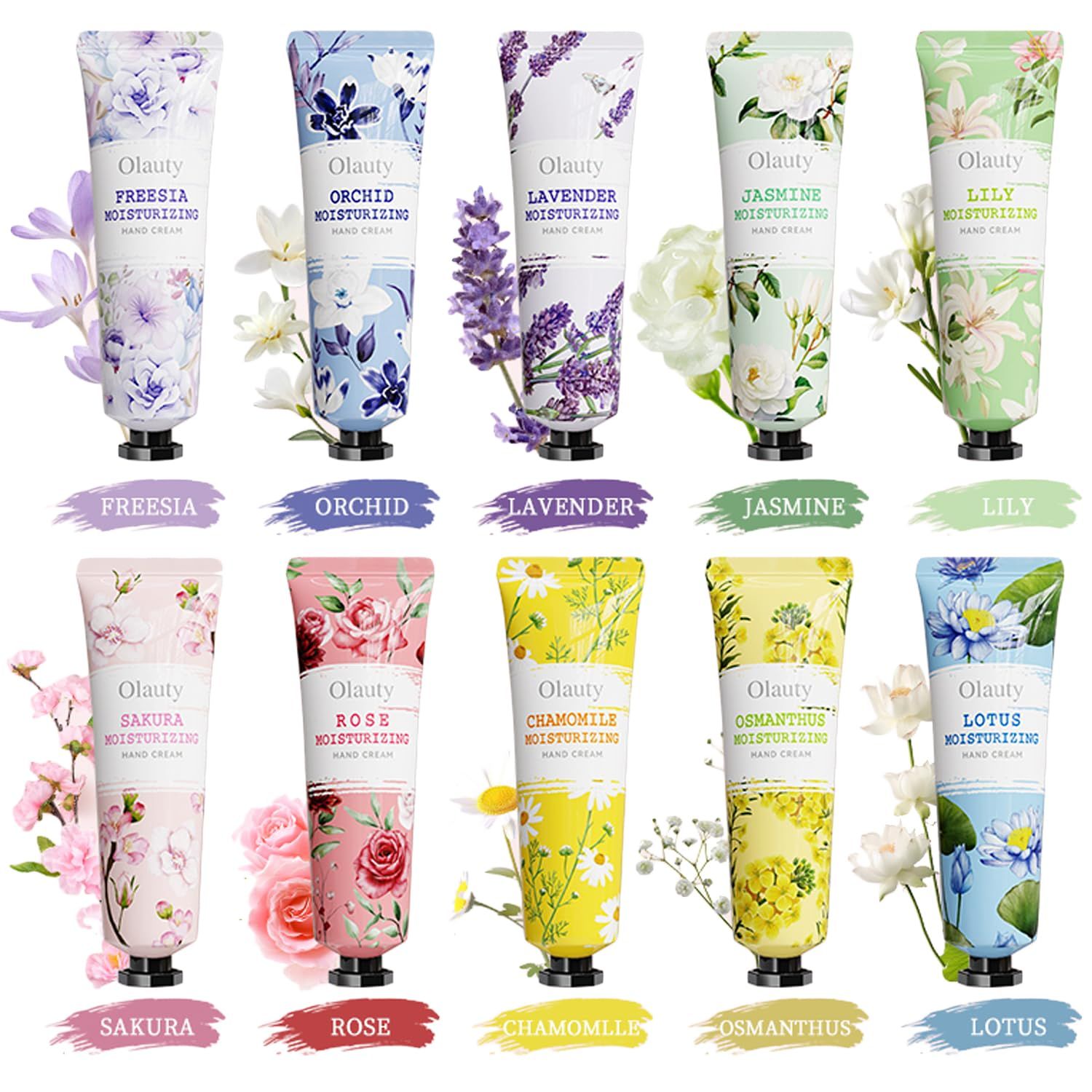 10 Pack Hand Cream Gifts for Women, Bridesmaid Gifts, Teen Girls Gifts, Bulk Stocking Stuffers, Party Favors, Moisturing Natural Fragrance Travel Mini Lotion Hand Cream for Dry Cracked Hands