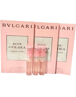 BVLGARI Sample Perfume Rose Goldea Blossom Delight EDP Spray Sample Vials1.5 ml 0.05 Fl Oz Women Perfume Set of 3