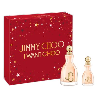 Jimmy Choo I Want Choo Eau de Parfum 2 Piece Set - 3.3 fl. oz. Spray, 1.3 fl. oz. Spray - Long Lasting Fragrance with notes of Mandarine Juice, Jasmine Vanilla - Floral Woody