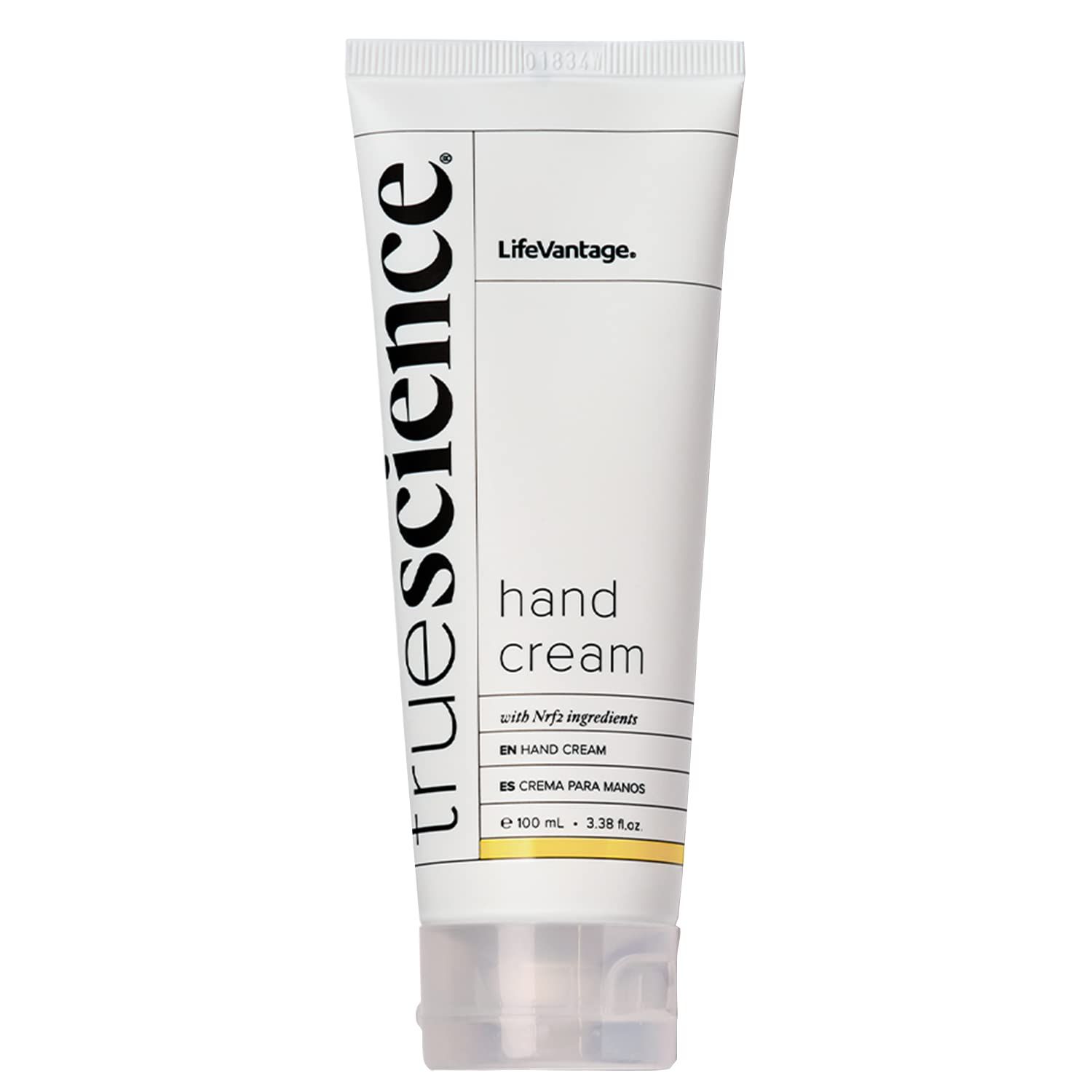 TrueScience Hand Cream (100ml) Nourishing Hydration for Dry Hands, with Shea Butter, Aloe Vera Juice, Sunflower Seed Oil, Vitamin Complex, and Nrf2 Actives in an Invigorating Citrus-Ginger Fragrance