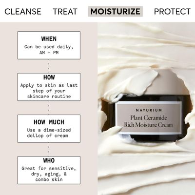 Naturium Plant Ceramide Rich Moisture Cream, Hydrating Anti-Aging Skincare, 1.7 oz