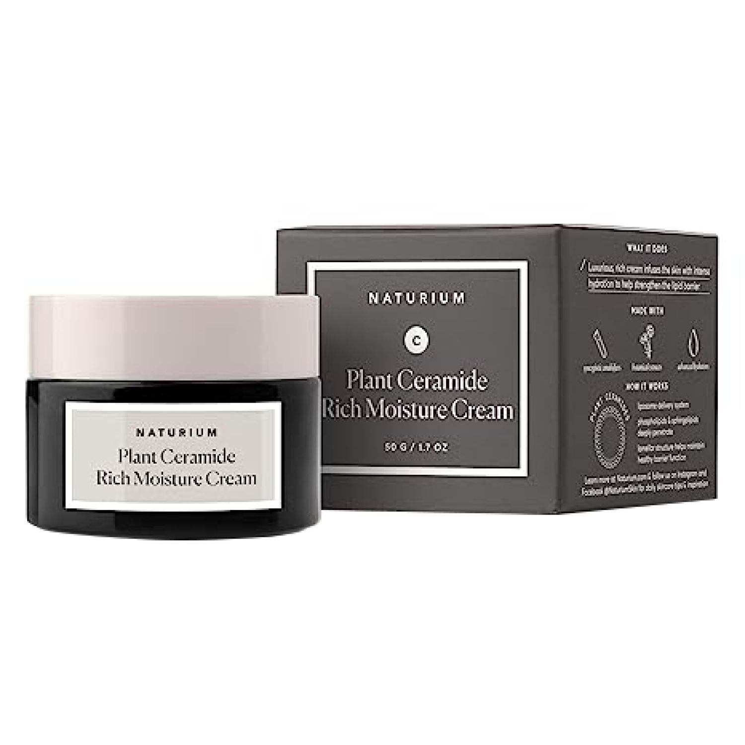 Naturium Plant Ceramide Rich Moisture Cream, Hydrating Anti-Aging Skincare, 1.7 oz