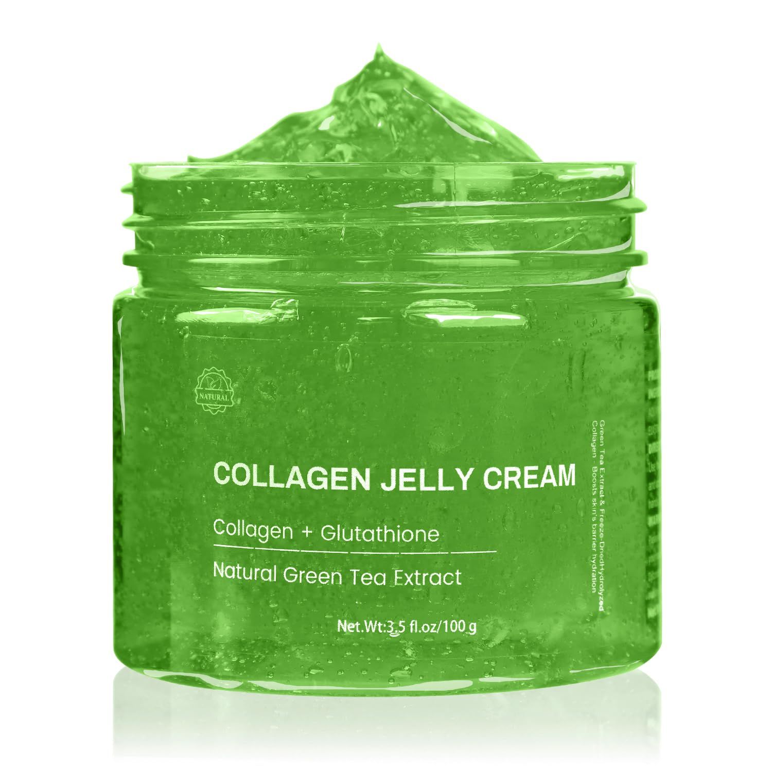 GHENGUA Collagen Jelly Cream - Contains Green Tea Extract and Freeze-Dried Hydrolyzed Collagen, Has Moisturizing Effects, Reduces Fine Lines, Suitable for All Skin Types