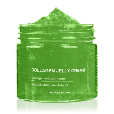 GHENGUA Collagen Jelly Cream - Contains Green Tea Extract and Freeze-Dried Hydrolyzed Collagen, Has Moisturizing Effects, Reduces Fine Lines, Suitable for All Skin Types